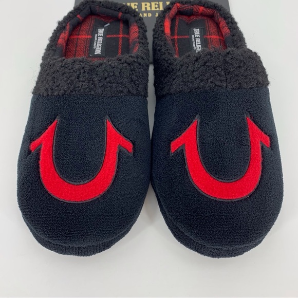 True Religion Mens' NWT Black and Red Slide Style Slippers, Small - Picture 2 of 8